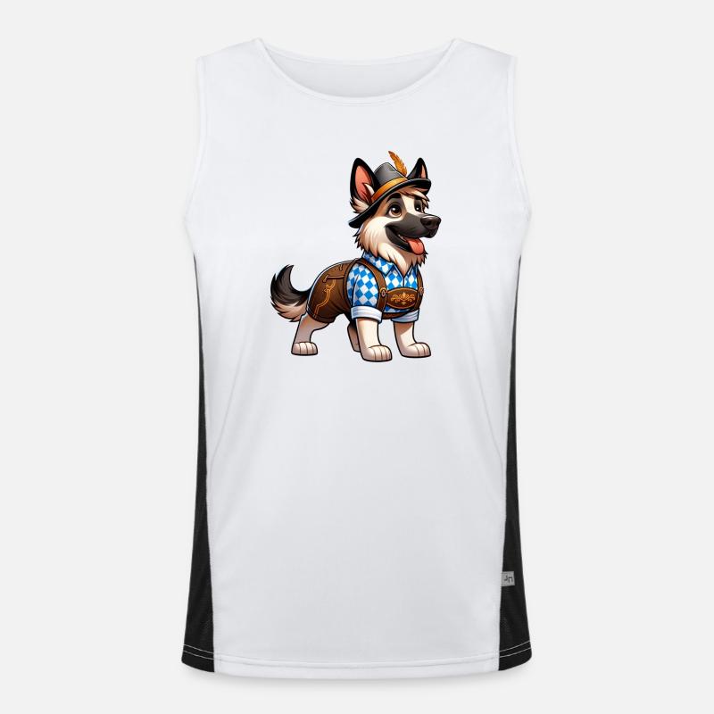 Bavarian Shepherd Dog Men's Functional Contrast Tank Top 