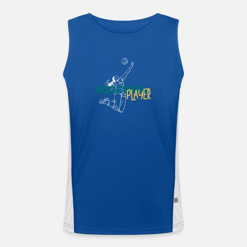 Volley Dive: Dynamic Player Duo Men's Functional Contrast Tank Top 