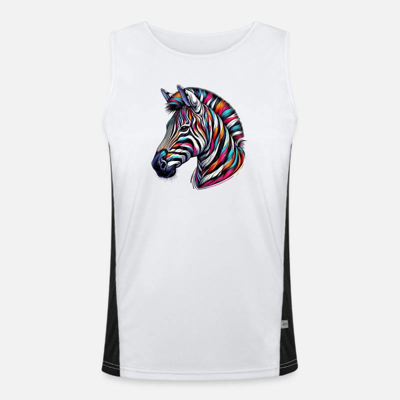 Zebra - Men's Functional Contrast Tank Top - white/black