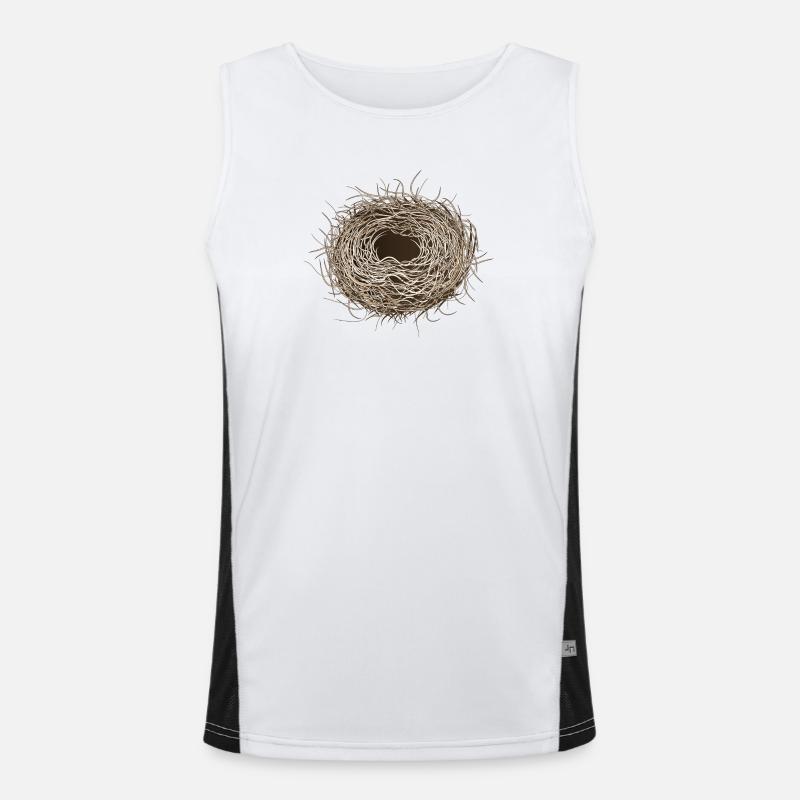 leeres Vogelnest oder Osternest zum Frühling Funktionelles Kontrast-Tank Top für Männer 