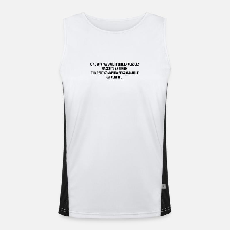 A little sarcastic comment - Men's Functional Contrast Tank Top  - white/black