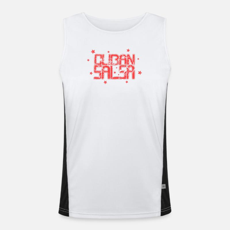 Cuban Salsa Rueda Timba Dancing Men's Functional Contrast Tank Top 