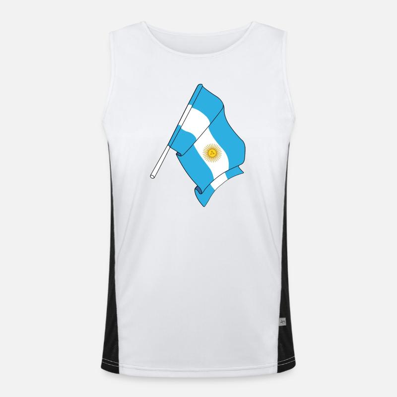 Flagge von Argentinien Funktionelles Kontrast-Tank Top für Männer 