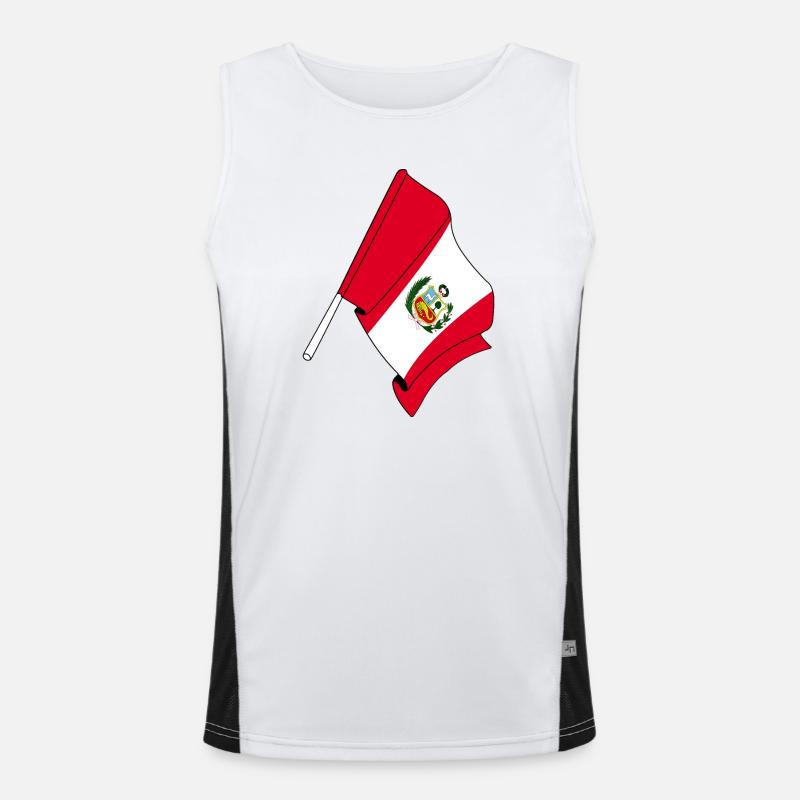 Drapeau Pérou Débardeur respirant contrasté Homme 