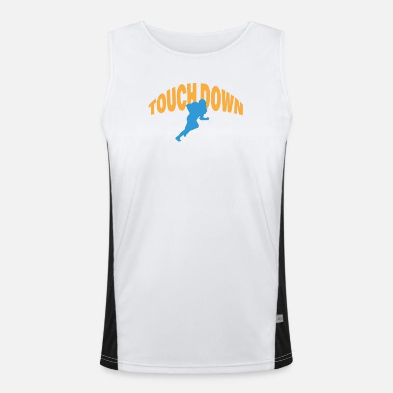 TOUCH DOWN - Men's Functional Contrast Tank Top  - white/black