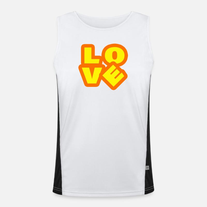 LOVE - Men's Functional Contrast Tank Top  - white/black
