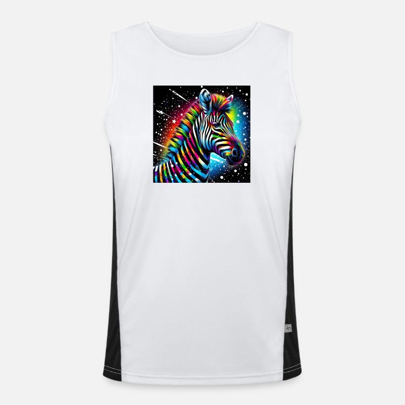 Zebra - Men's Functional Contrast Tank Top - white/black