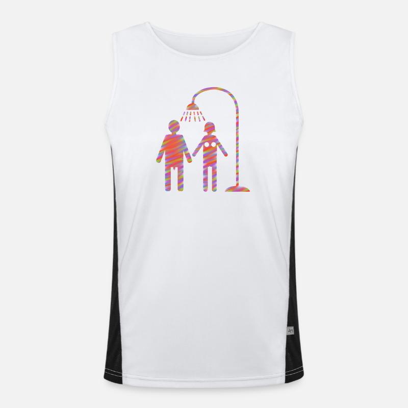  unter der Dusche Duschen Funktionelles Kontrast-Tank Top für Männer 