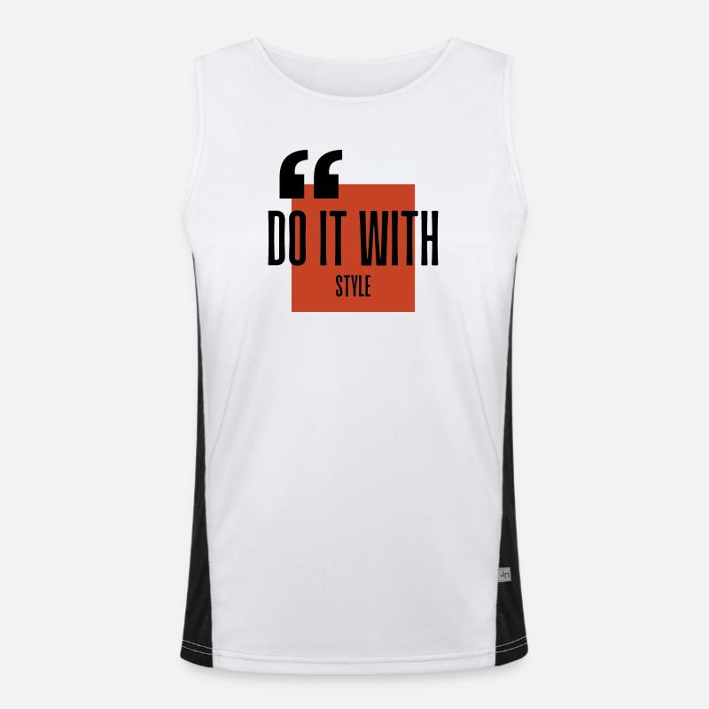 Bit Wit Style Logo Funktionelles Kontrast-Tank Top für Männer 