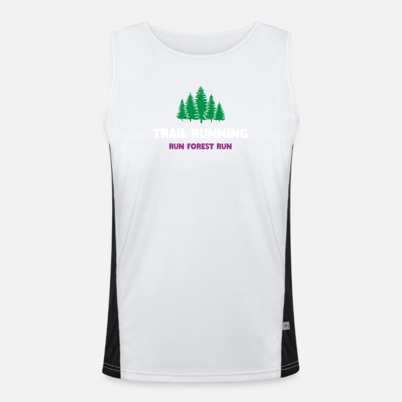 Trail Running - Run Forest Run - Men's Functional Contrast Tank Top - white/black