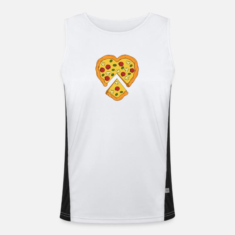 Pizza en forme de cœur Débardeur respirant contrasté Homme 