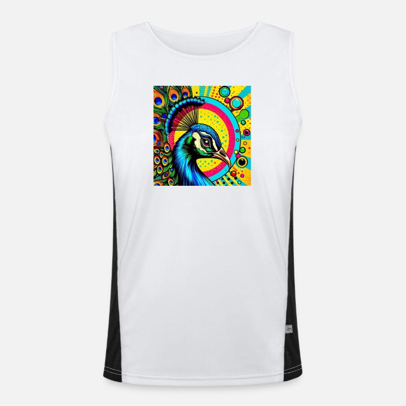 Peacock Pop Art Men's Functional Contrast Tank Top 