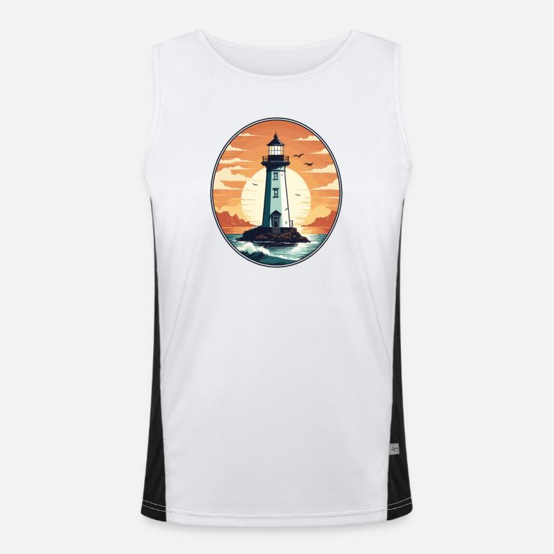 Leuchtturm Funktionelles Kontrast-Tank Top für Männer 