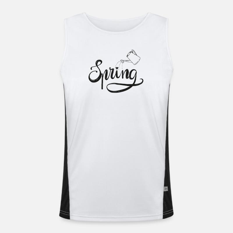 spring frühlingsbeginn garten gießen beet liebe Funktionelles Kontrast-Tank Top für Männer 