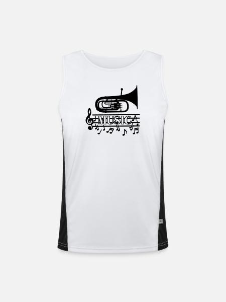 Baritone music logo - Men's Functional Contrast Tank Top  - white/black