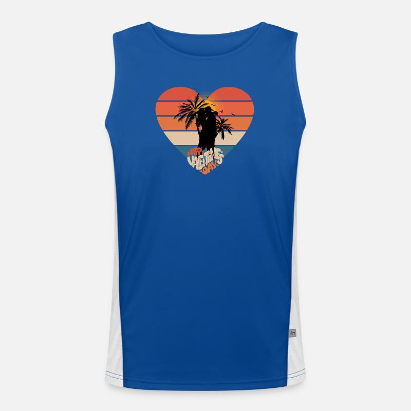 coucher de soleil amour baiser coeur design Débardeur respirant contrasté Homme 