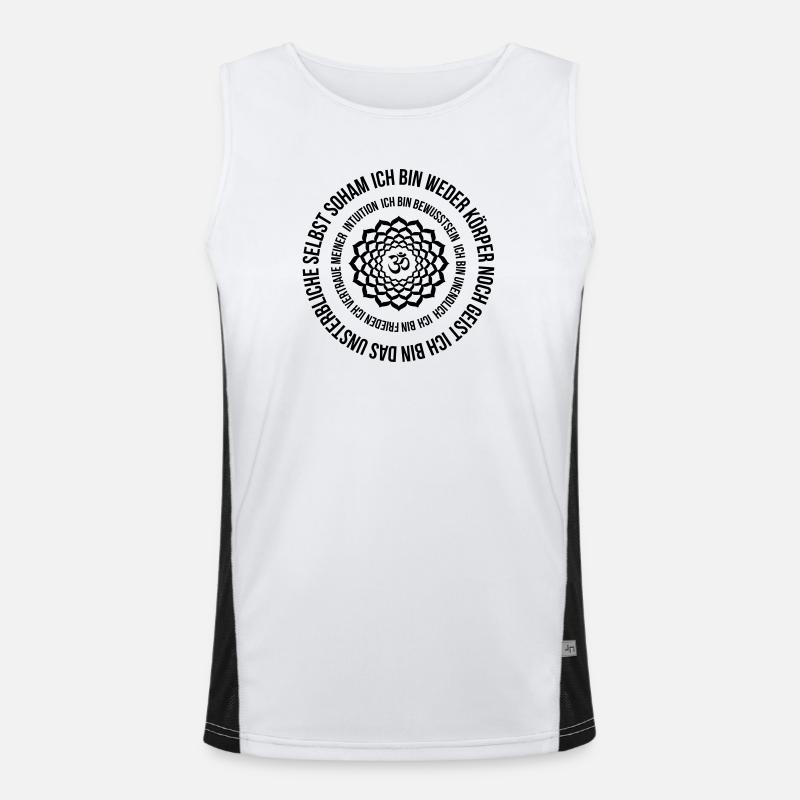 Kronenchakra Mantra SOHAM ich bin Frieden Funktionelles Kontrast-Tank Top für Männer 