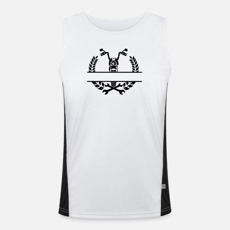 Motorradmechaniker- oder Werkstattlogo Funktionelles Kontrast-Tank Top für Männer 