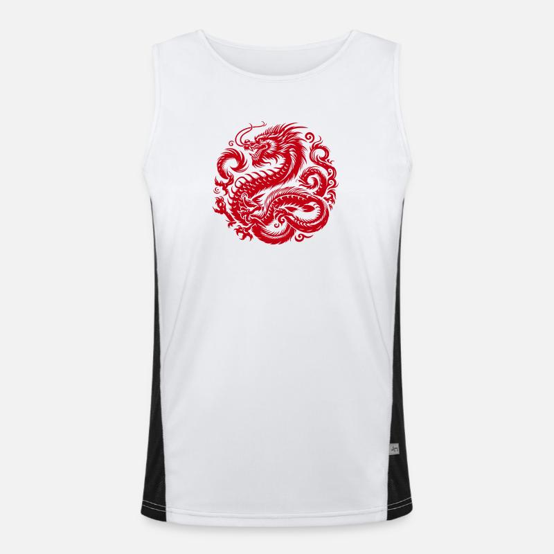 Chinese Dragon Tattoo Men's Functional Contrast Tank Top 