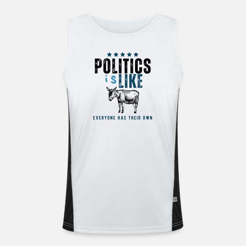 IsLike Distressed Logo Typography Men's Functional Contrast Tank Top 