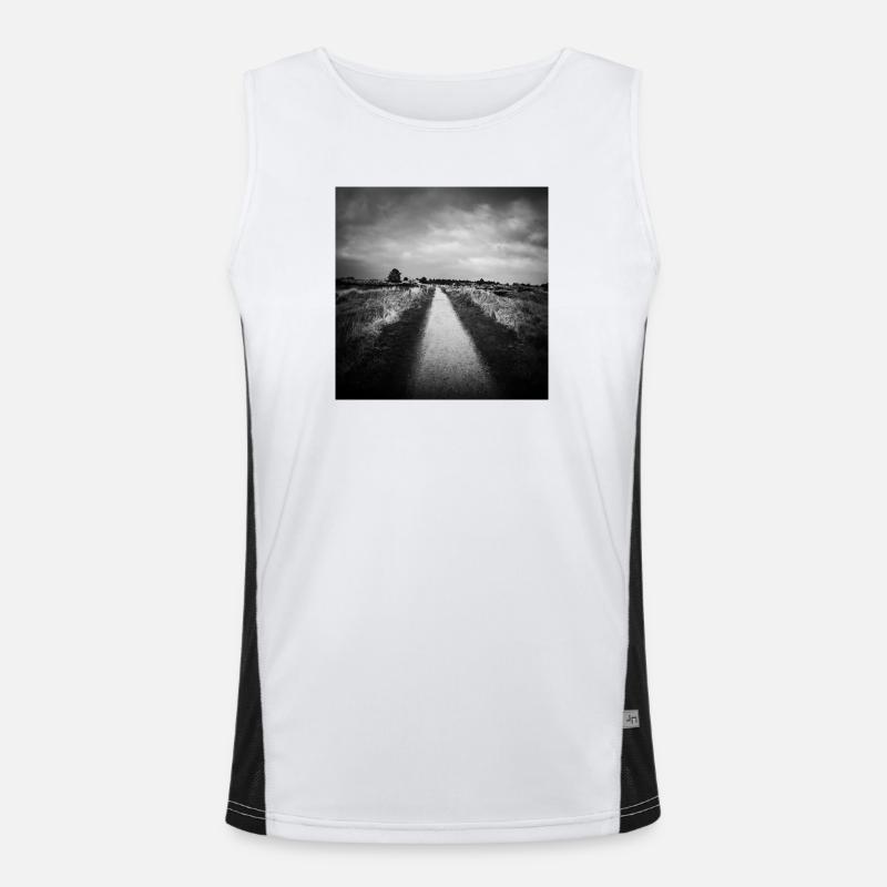 Path Path St. Peter Ording Dunes North Sea Poster Men's Functional Contrast Tank Top 