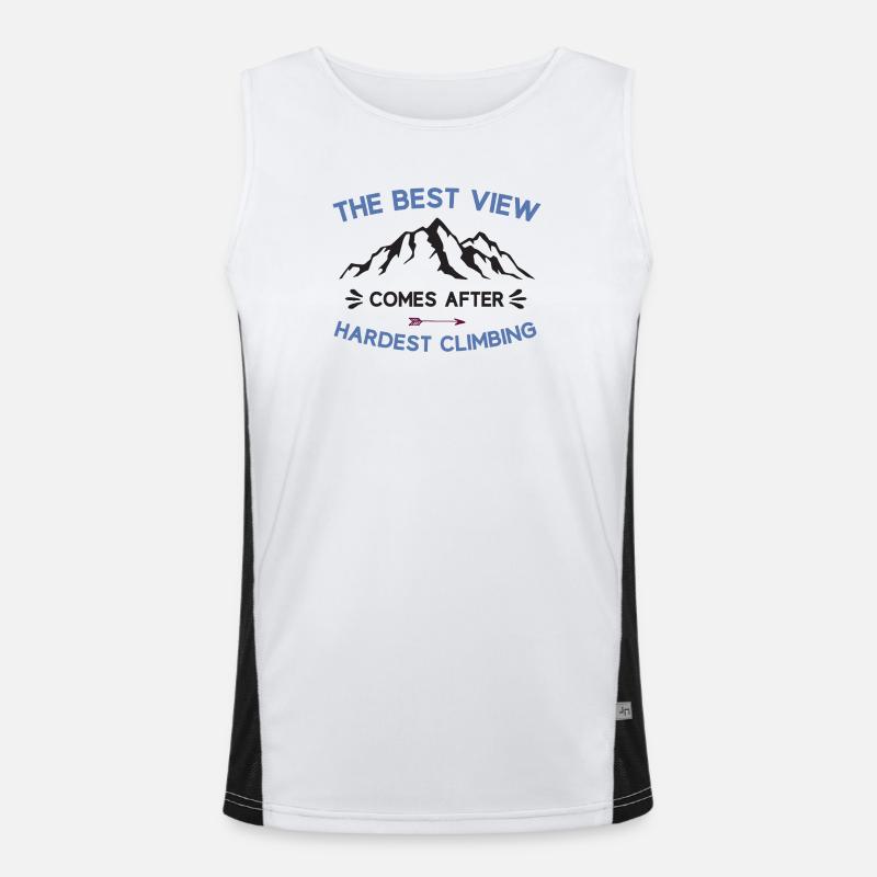 Mountains-The Best View Comes After Hardest Climbs Men's Functional Contrast Tank Top 
