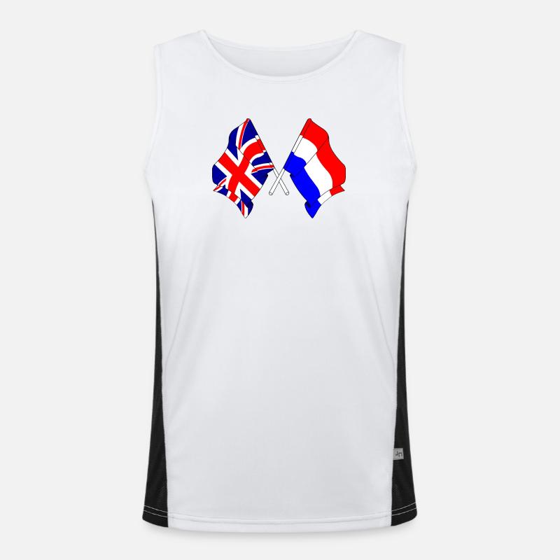 Drapeau de l’Angleterre et drapeau des Pays-Bas Débardeur respirant contrasté Homme 