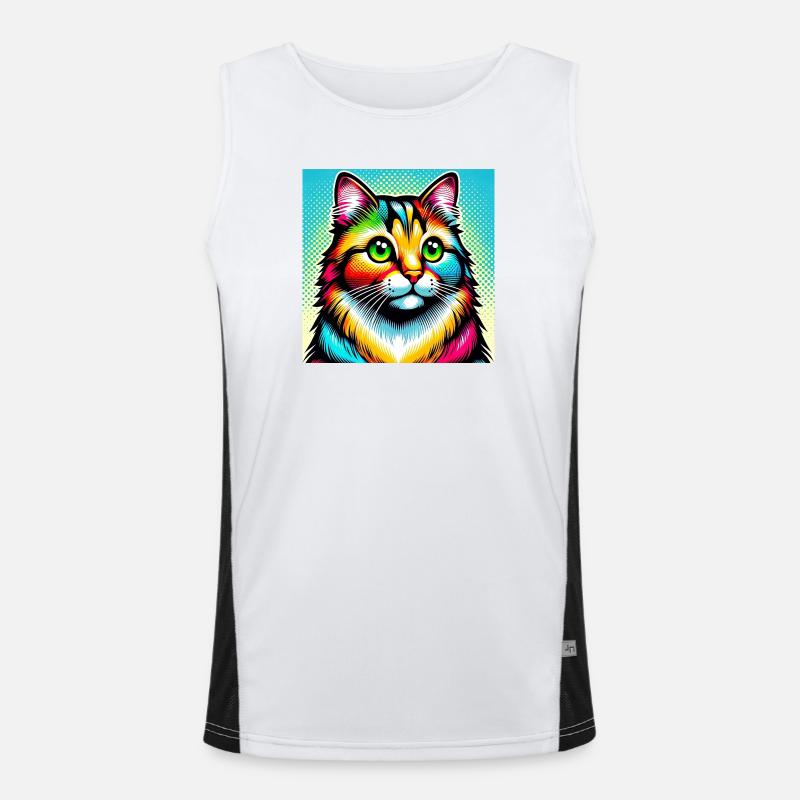 Chat Pop Art Débardeur respirant contrasté Homme 