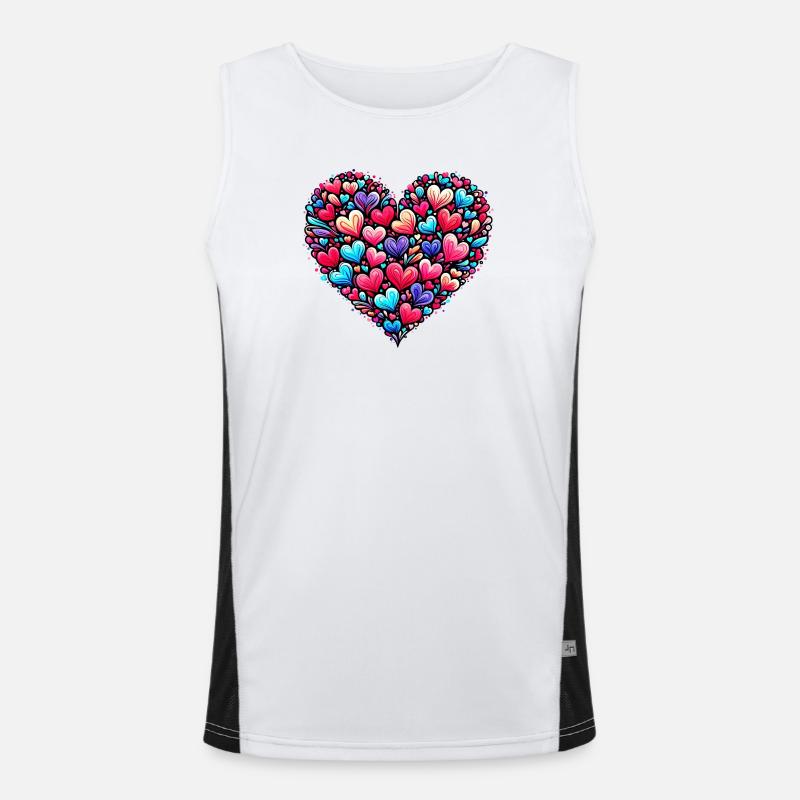 Colorful Heart Men's Functional Contrast Tank Top 