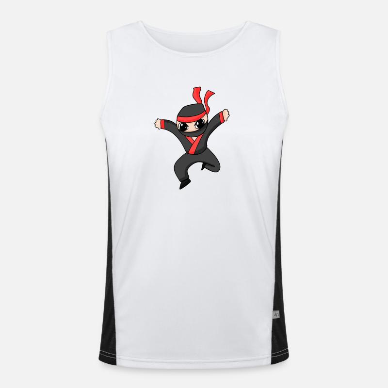 Ninja - Men's Functional Contrast Tank Top  - white/black