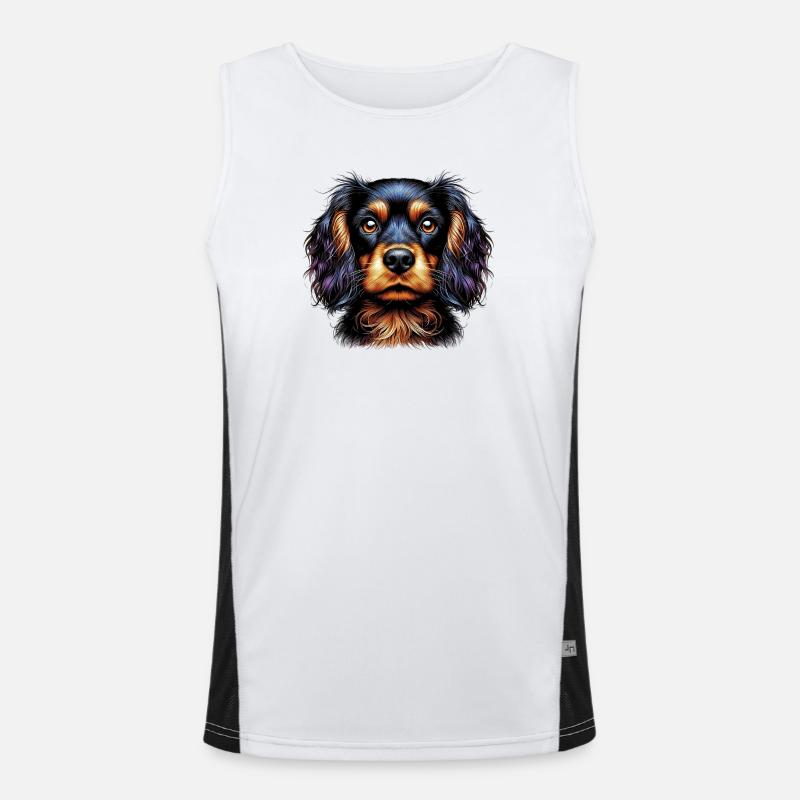 Hund Cocker Spaniel Funktionelles Kontrast-Tank Top für Männer 