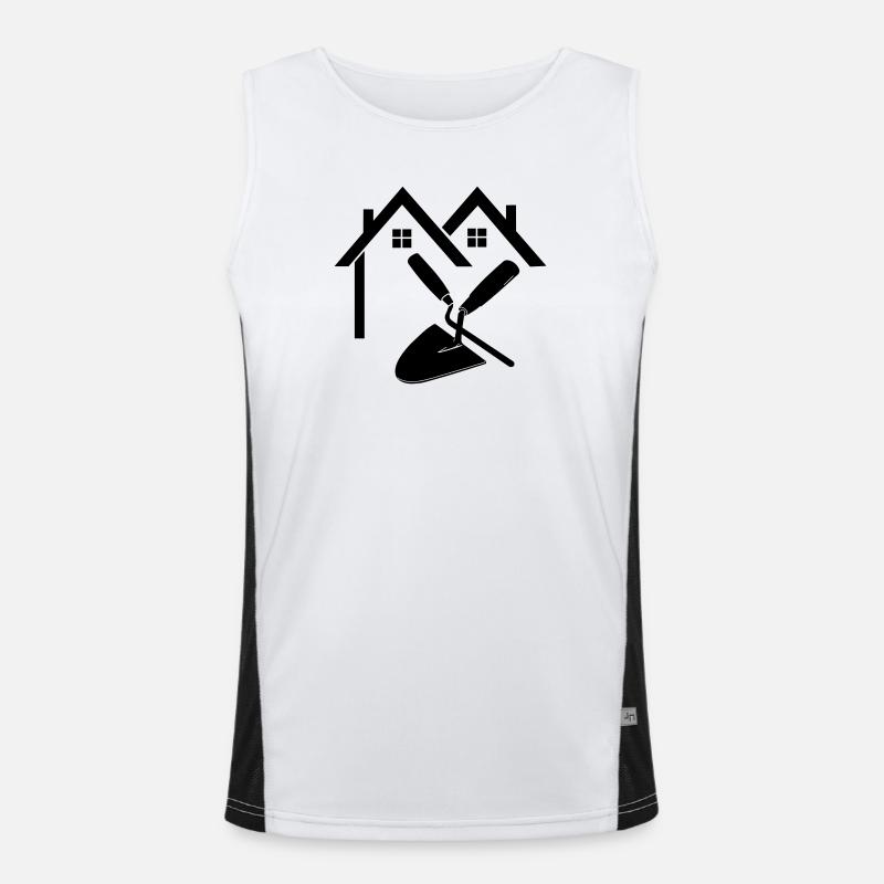 Construction de maison joint maçon clou et truelle Débardeur respirant contrasté Homme 