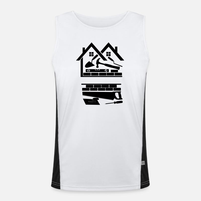 Logo der Baufirma "Häuser" Funktionelles Kontrast-Tank Top für Männer 