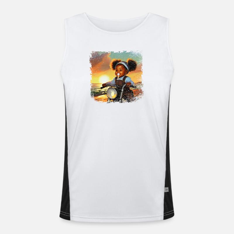 Mädchen comic mit Nuggi Funktionelles Kontrast-Tank Top für Männer 