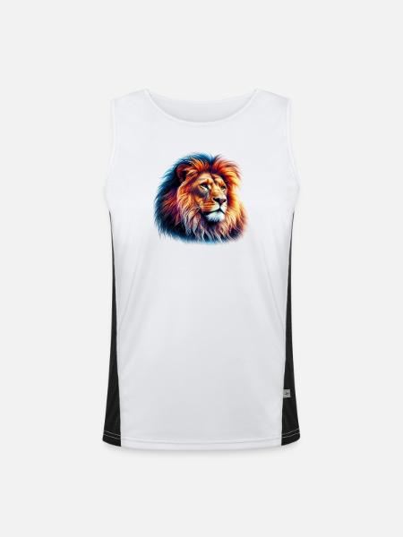 Lion - Men's Functional Contrast Tank Top  - white/black