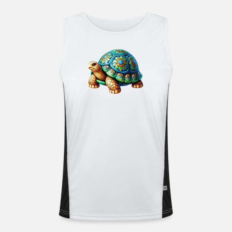 Turtle - Men's Functional Contrast Tank Top  - white/black