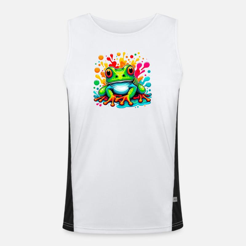 Frog - Men's Functional Contrast Tank Top  - white/black