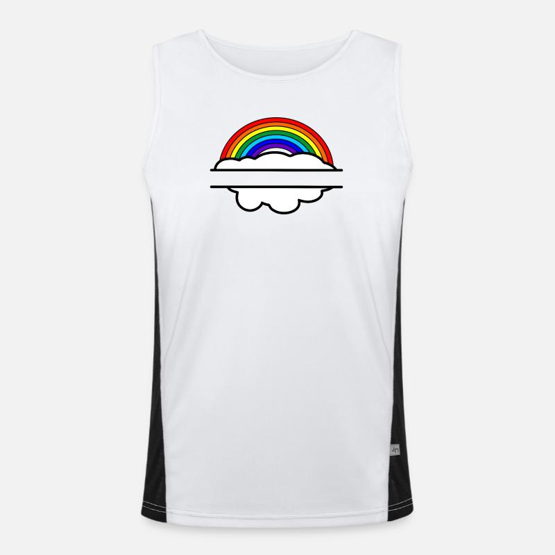 Rainbow cloud name banner Men's Functional Contrast Tank Top 