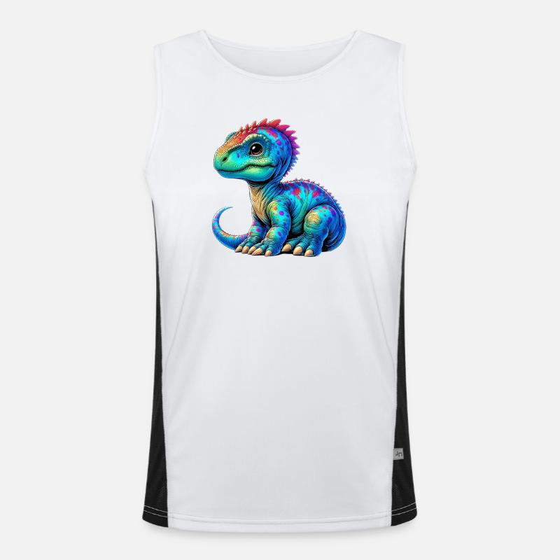 Dinosaur - Men's Functional Contrast Tank Top - white/black