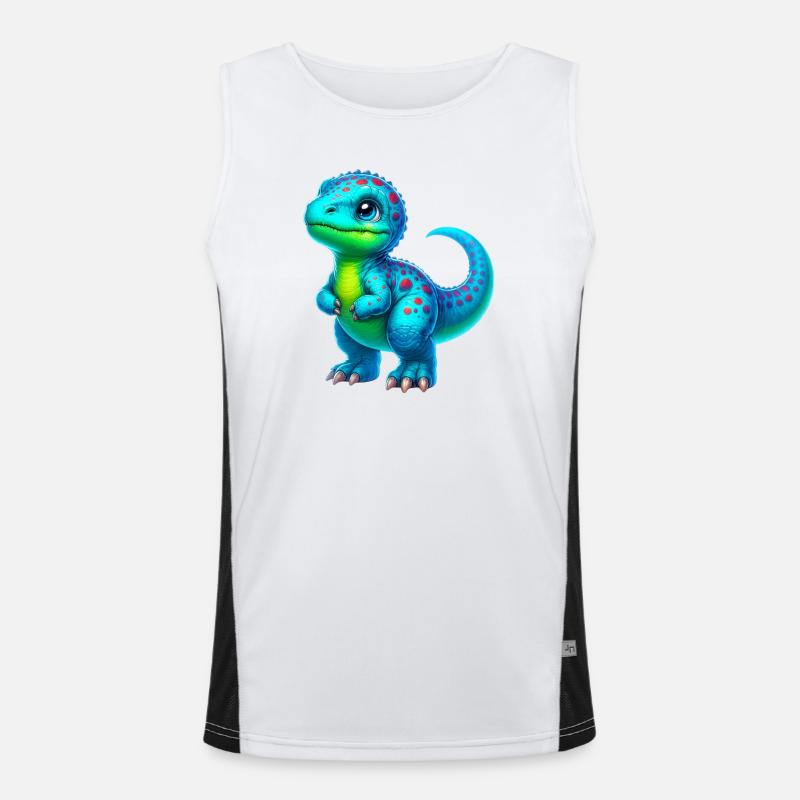 Dinosaur - Men's Functional Contrast Tank Top  - white/black