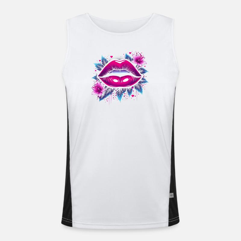 Lèvres et fleurs Débardeur respirant contrasté Homme 