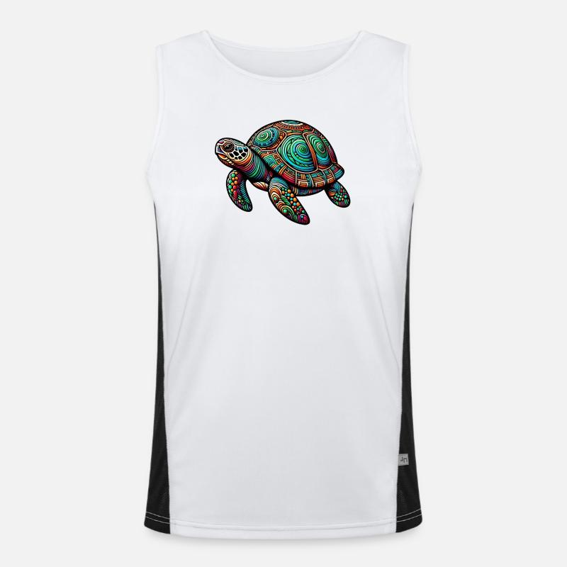 Turtle - Men's Functional Contrast Tank Top  - white/black