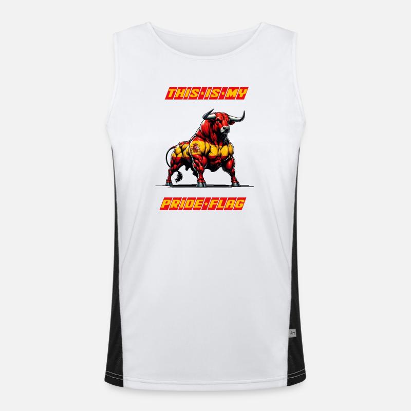 Das ist meine stolze Flagge Spanien Funktionelles Kontrast-Tank Top für Männer 