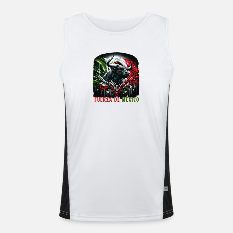 Mexico bullfight design Men's Functional Contrast Tank Top 