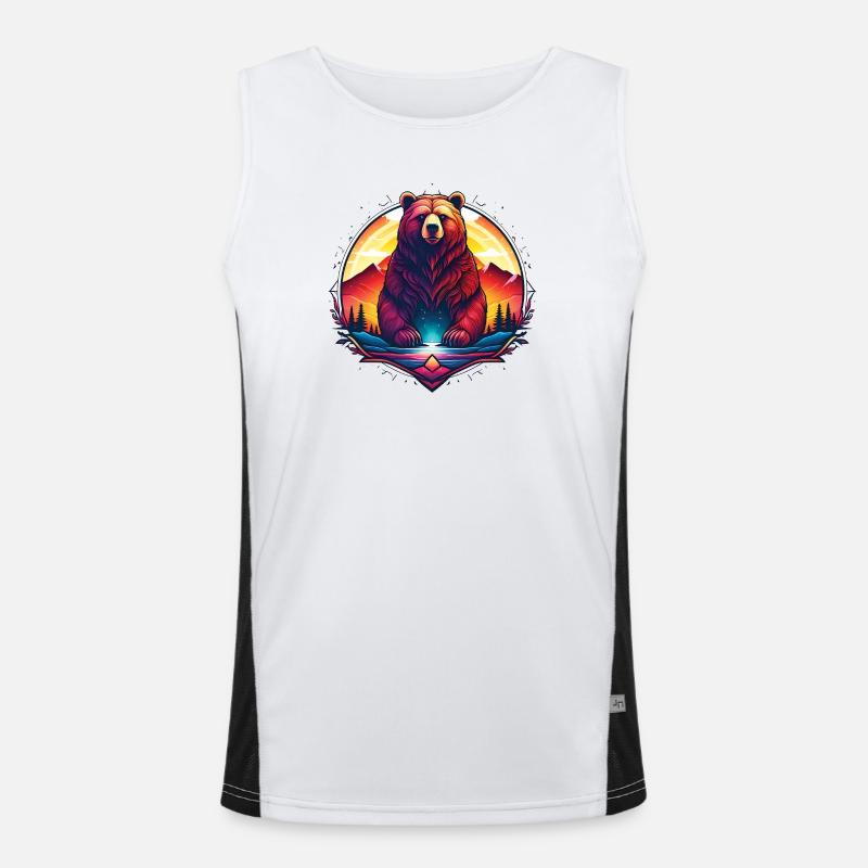 Bear_01 Funktionelles Kontrast-Tank Top für Männer 