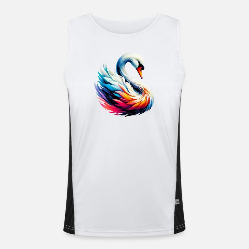 Schwan Funktionelles Kontrast-Tank Top für Männer 
