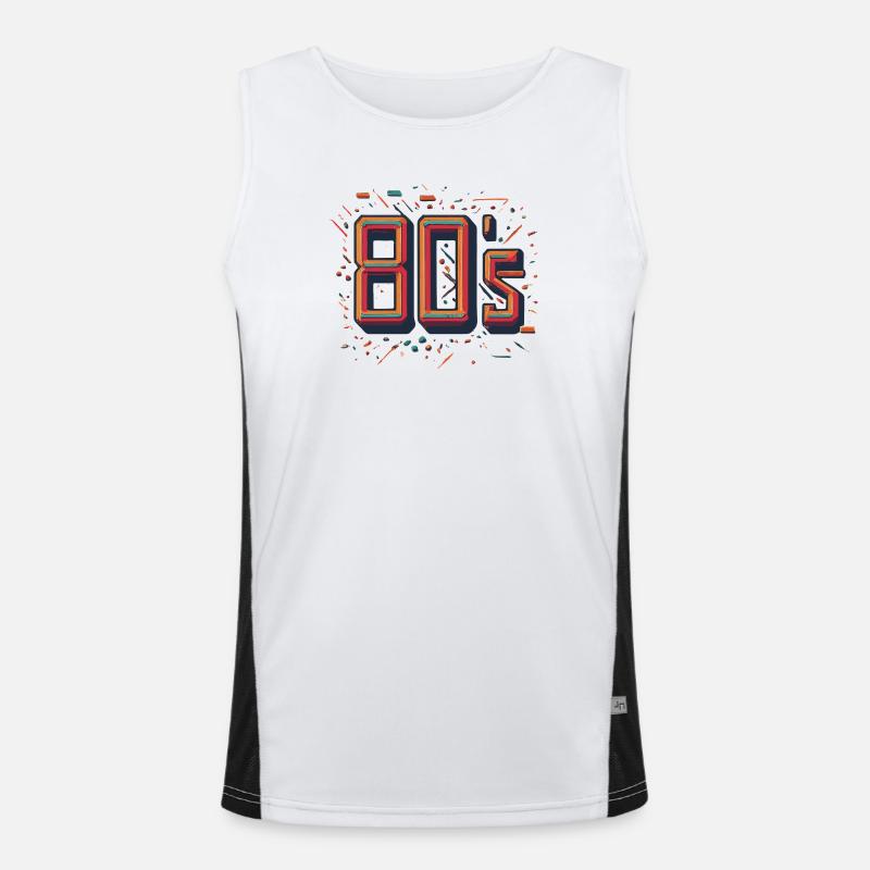 Glowing Neon 80s Design Men's Functional Contrast Tank Top 