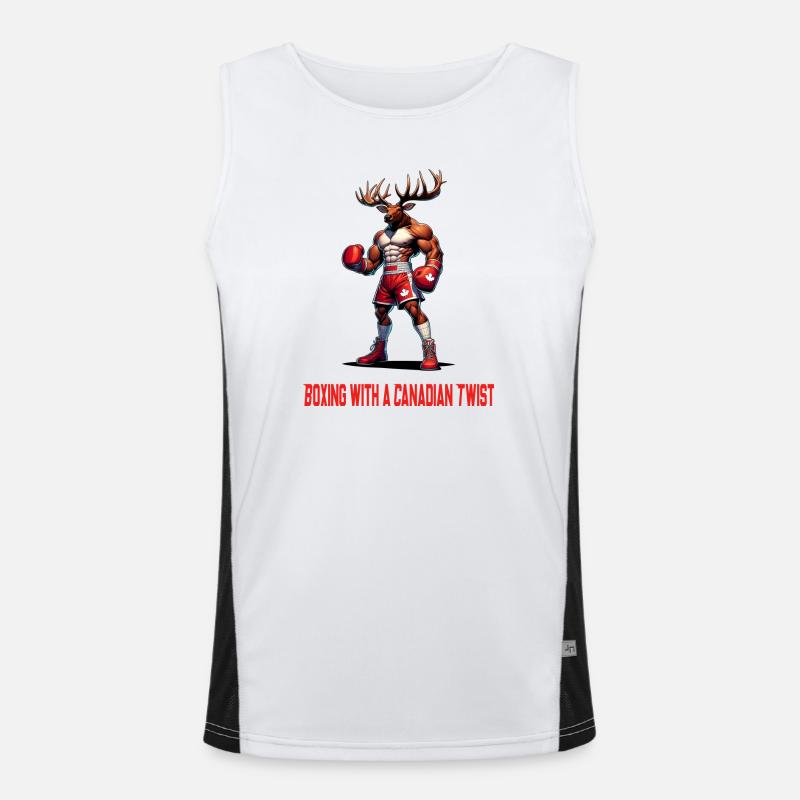 Canada elk box design Men's Functional Contrast Tank Top 