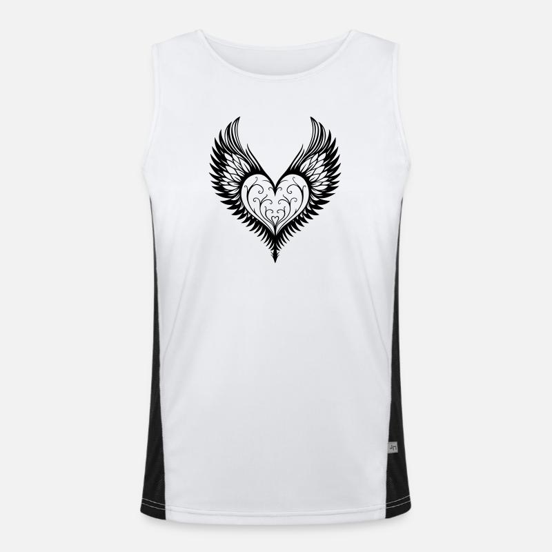 Heart Wing Winged Heart Men's Functional Contrast Tank Top 