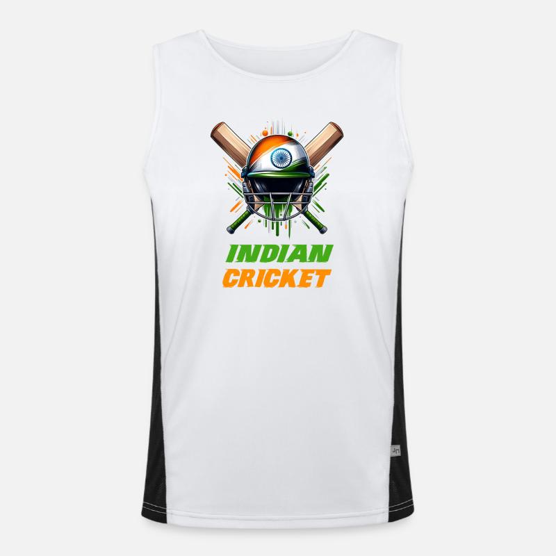 India cricket helmet elephant design Men's Functional Contrast Tank Top 